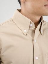 Formal-Shirt-Beige-Oxford-Button-Down-Collar_02 - Zeve