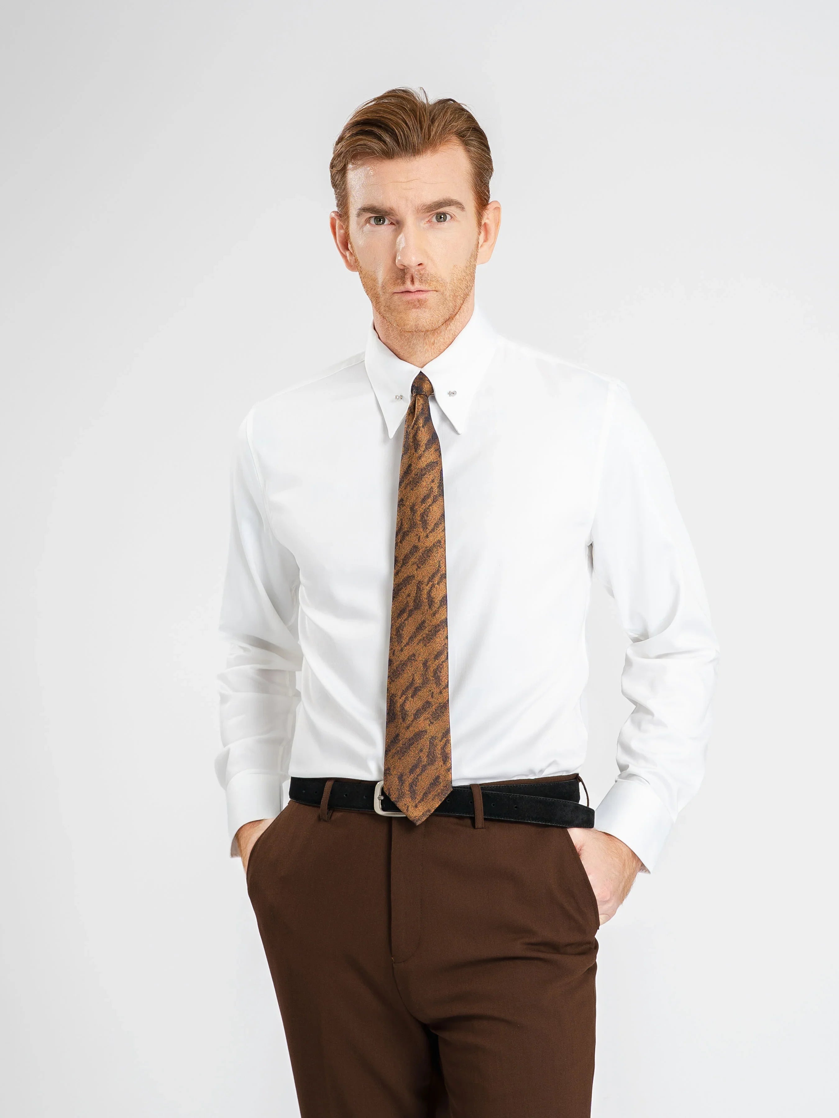 Formal Shirt - White Pinned-Collar