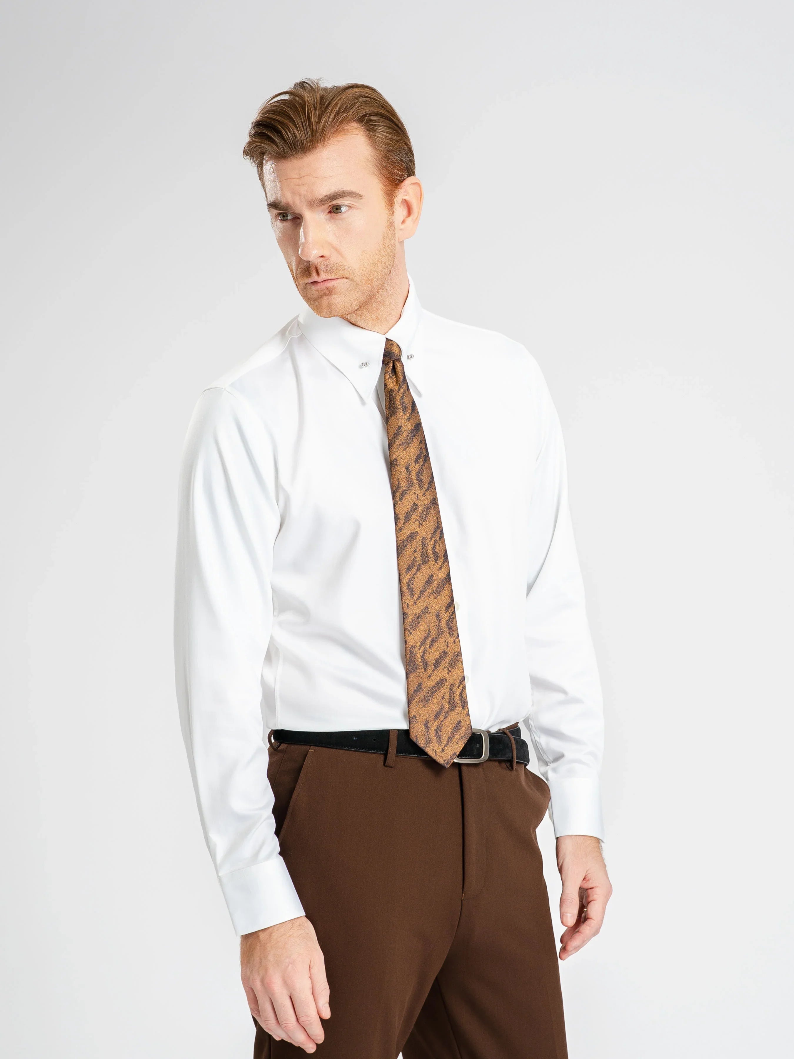 Formal Shirt - White Pinned-Collar
