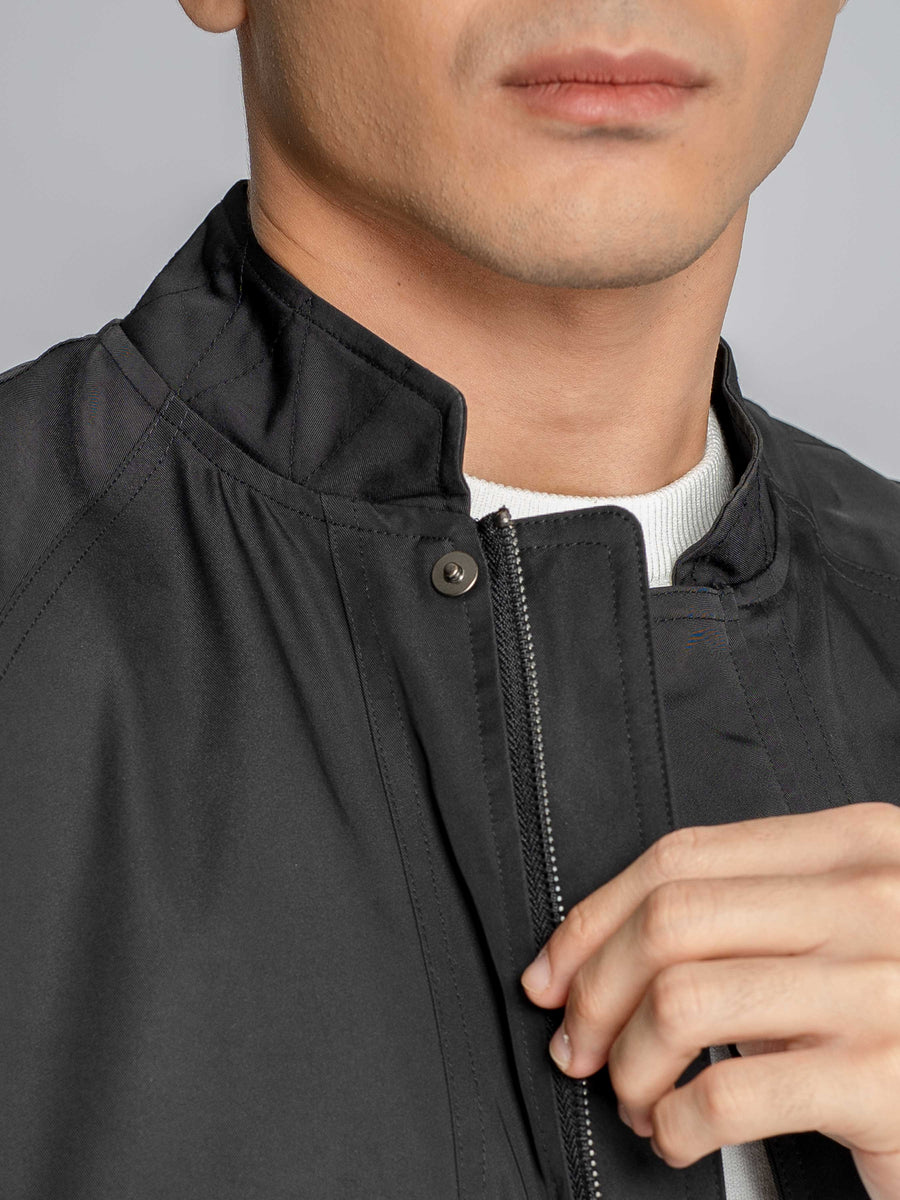 FortisBomberJacketBlackButton - Zeve