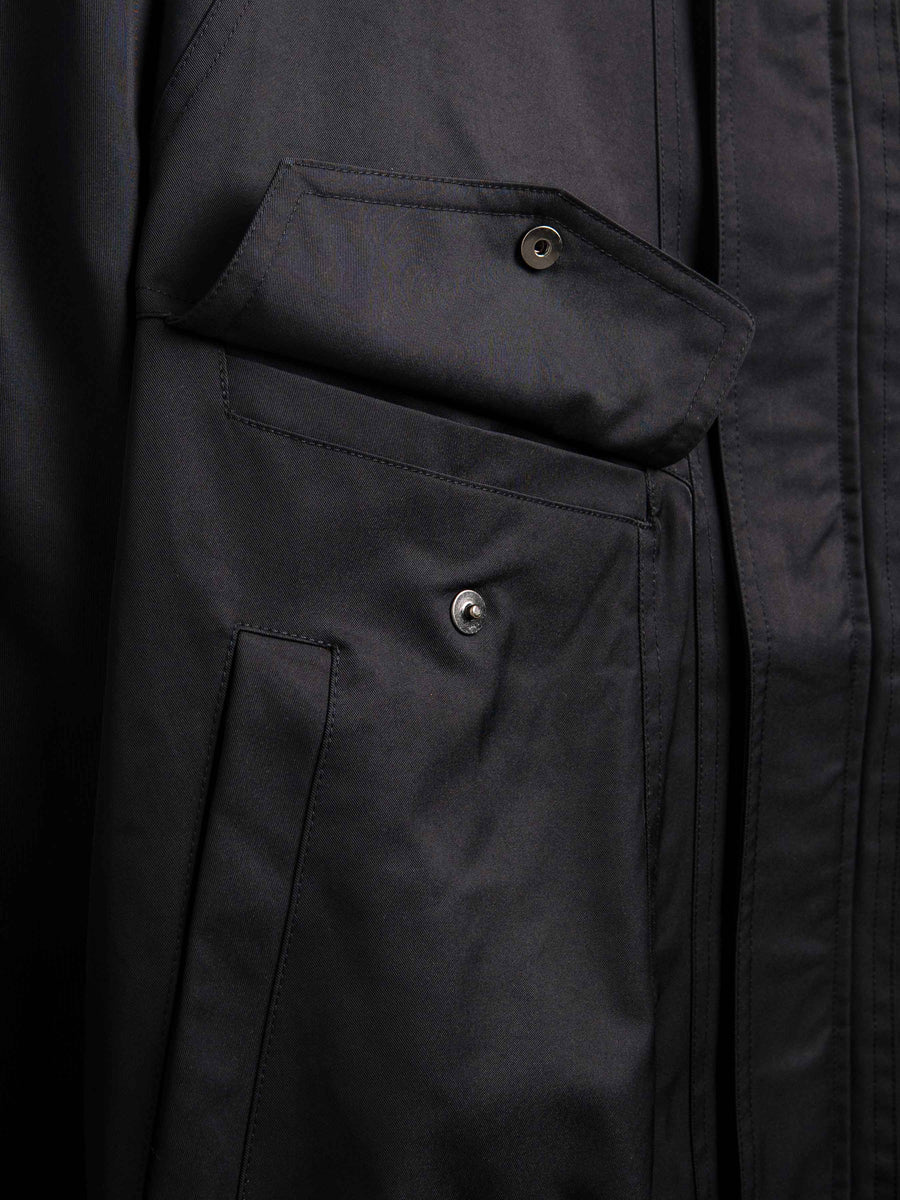 FortisBomberJacketBlackPocketButton - Zeve