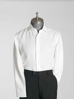 Franco-Linen-Shirt-White-Windsor-Collar-Main - Zeve