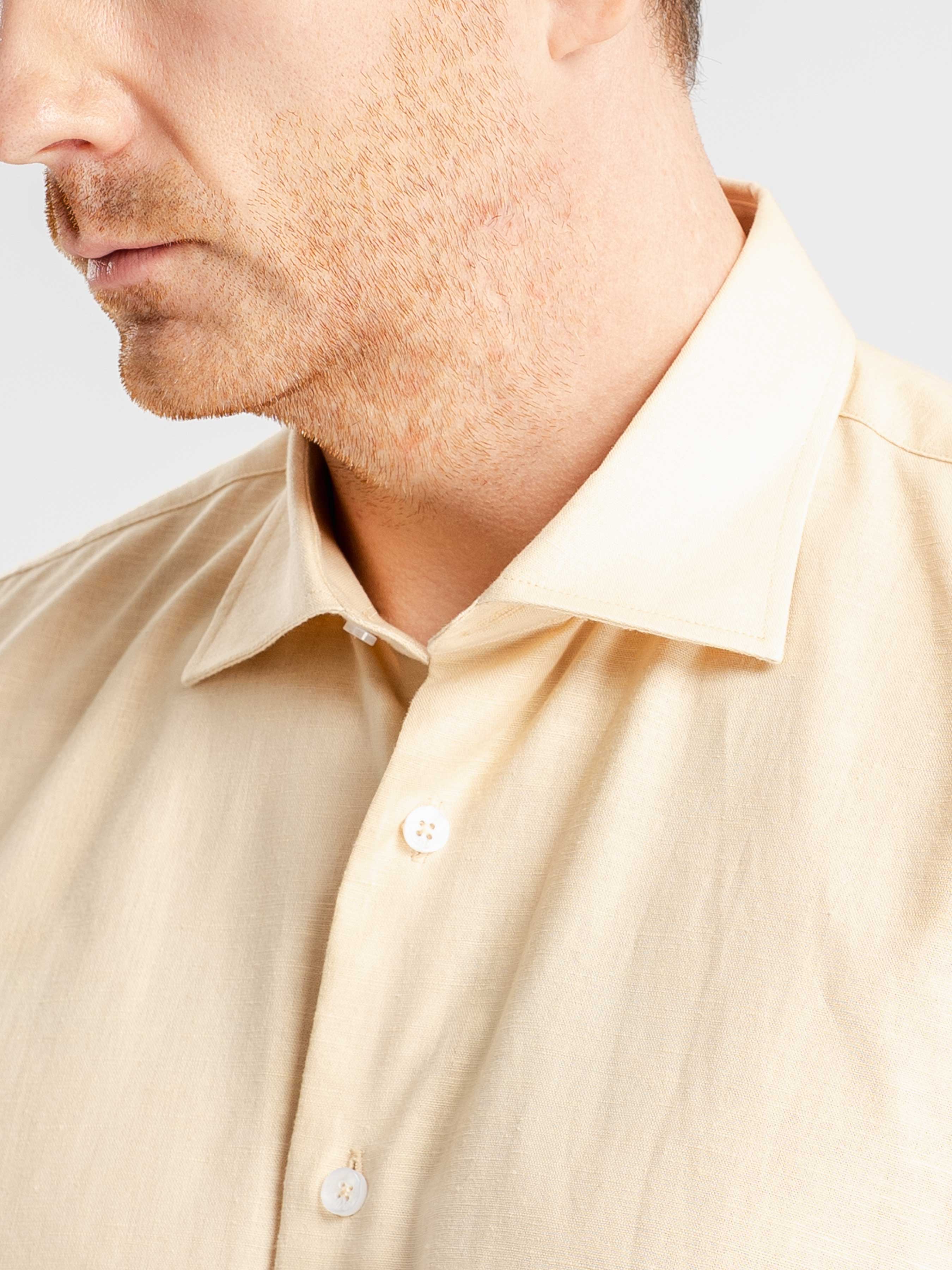 FrancoLinenShirtBeigeWindsorCollar3 - Zeve