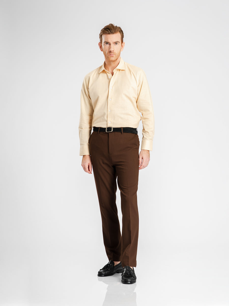 FrancoLinenShirtBeigeWindsorCollar6 - Zeve