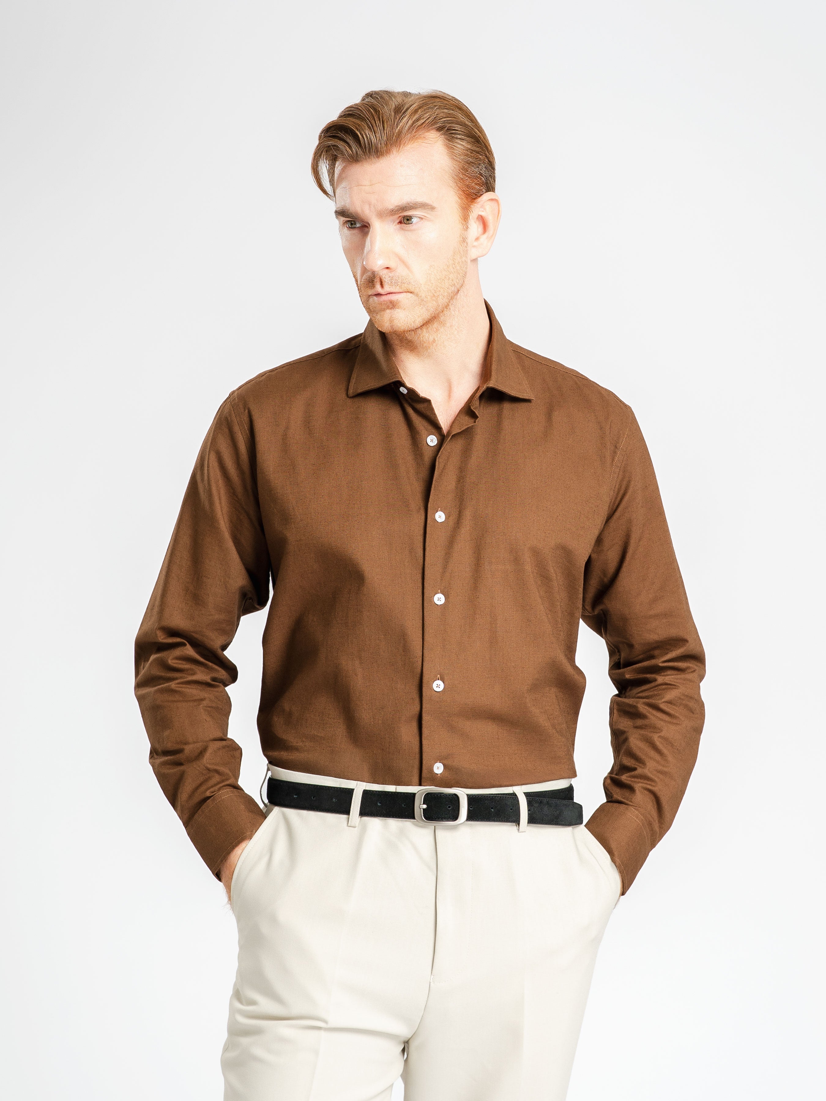 FrancoLinenShirtCoffeeWindsorCollar5_e4a33051-4f46-47cc-b8d7-2b142cd445b0 - Zeve