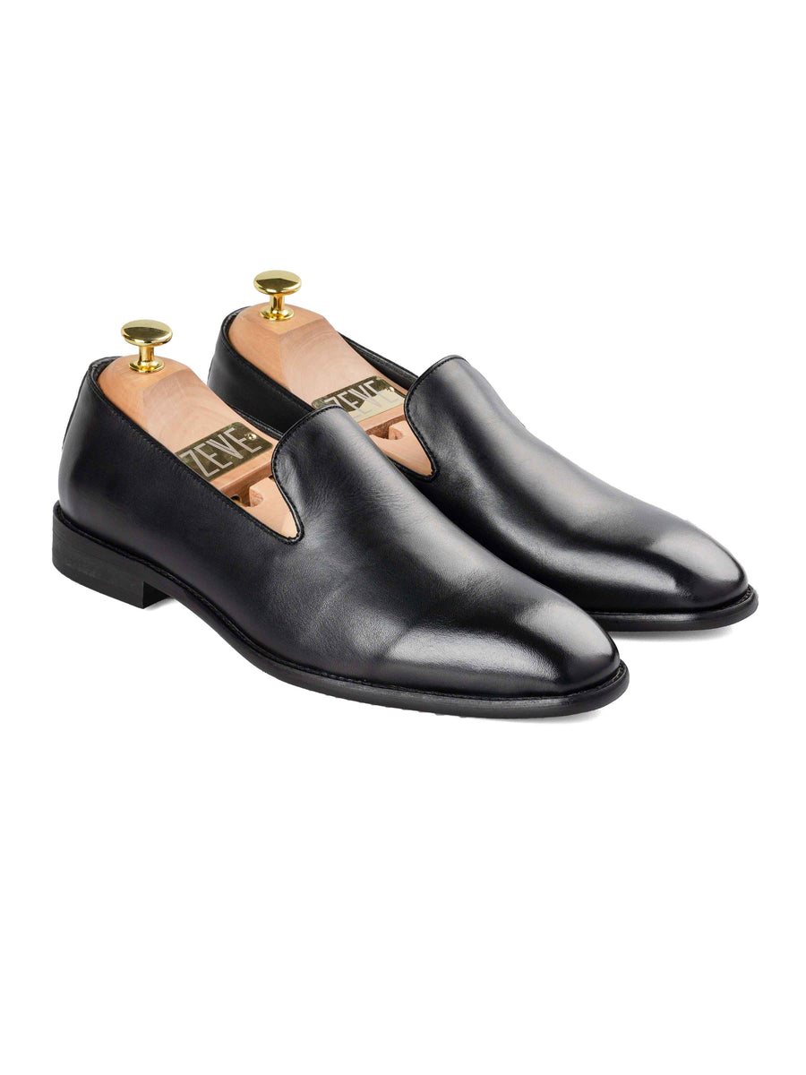Front-Blake-Loafer-Slipper-Black - Zeve