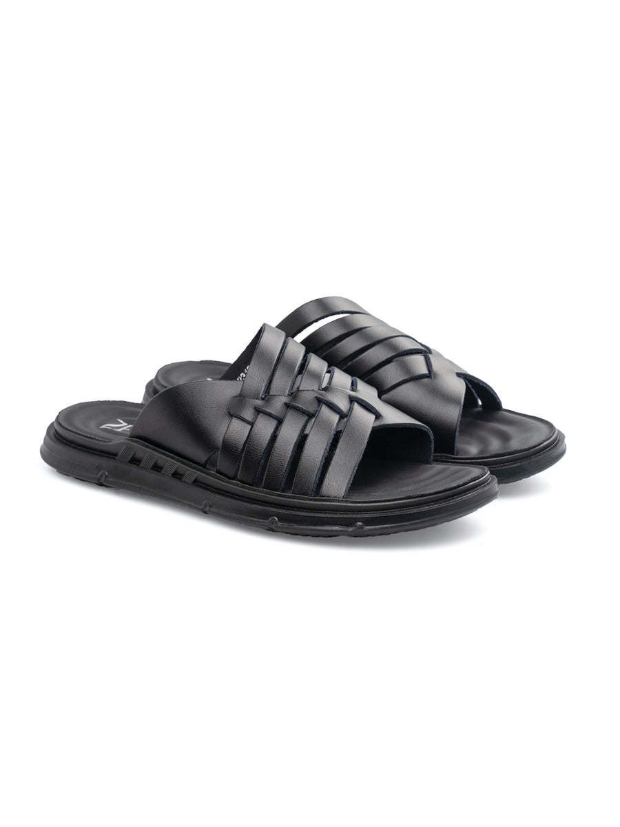 Front-NicoSandal-Black - Zeve