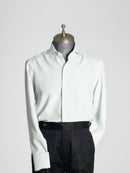 Front-Seersucker-Striped-Shirt-SageGreen - Zeve