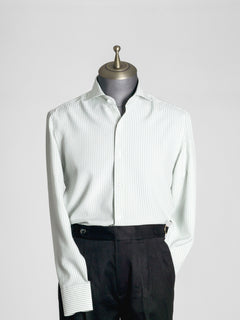 Front-Seersucker-Striped-Shirt-SageGreen - Zeve
