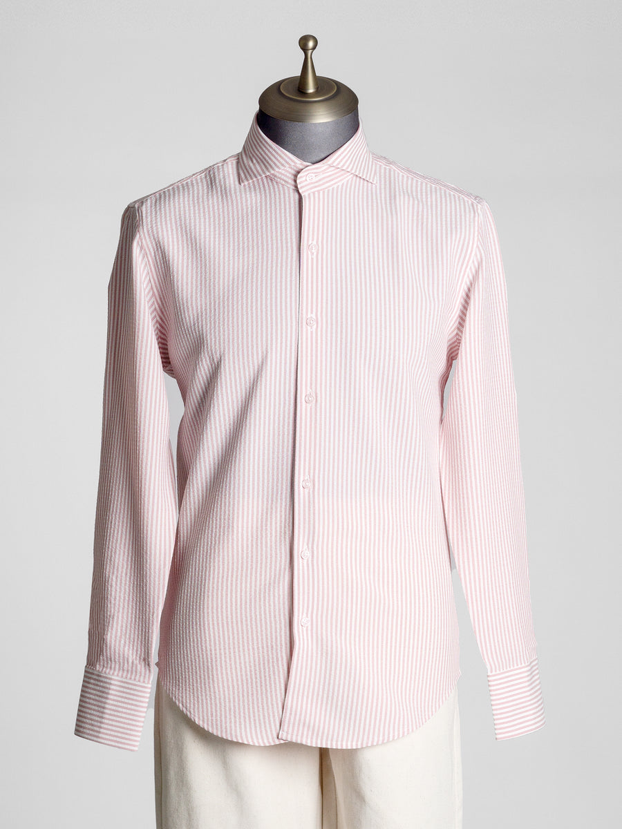 Front2-Seersucker-Striped-Shirt-Mauve - Zeve