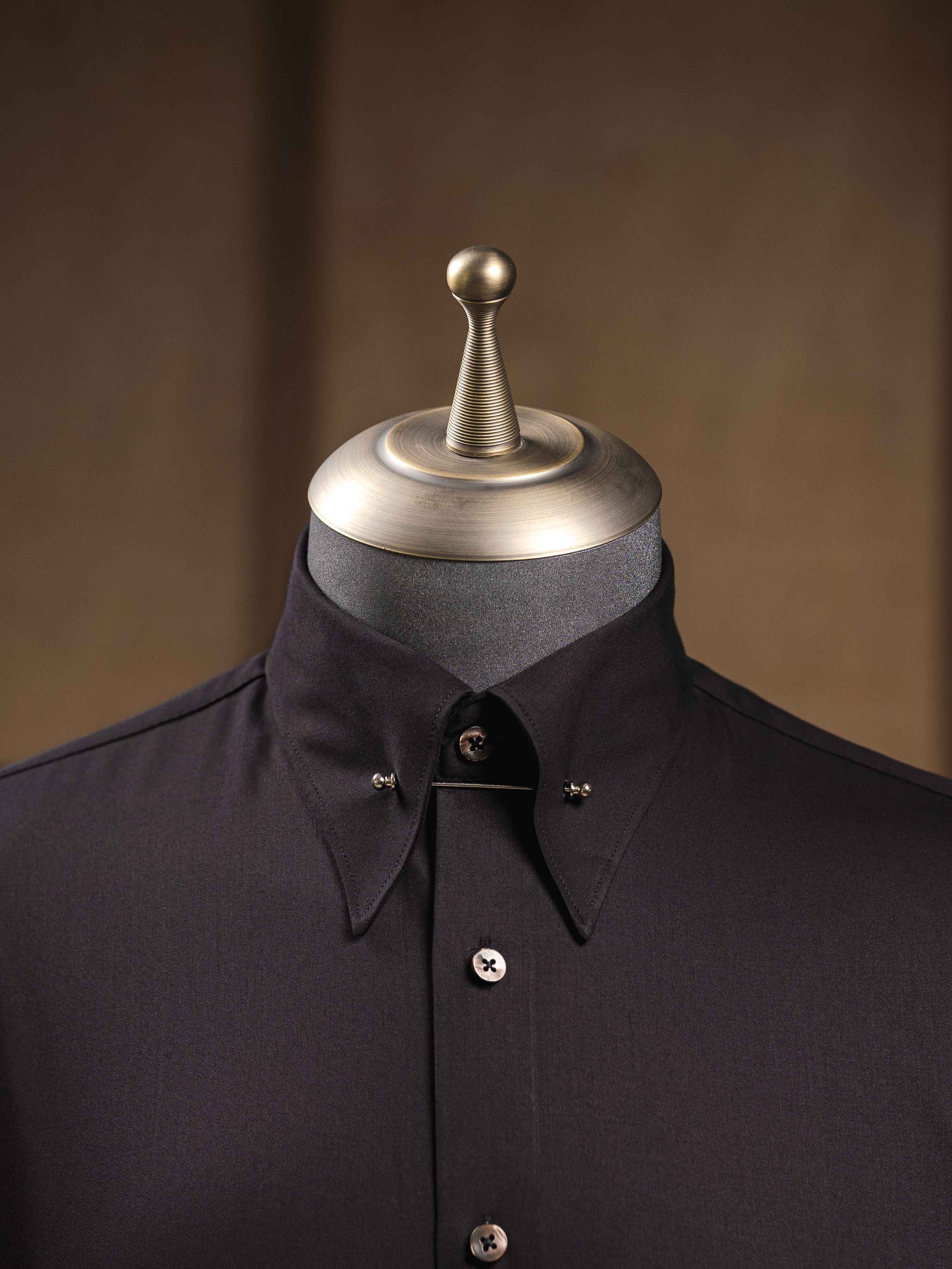 Formal Shirt - Black Pinned-Collar