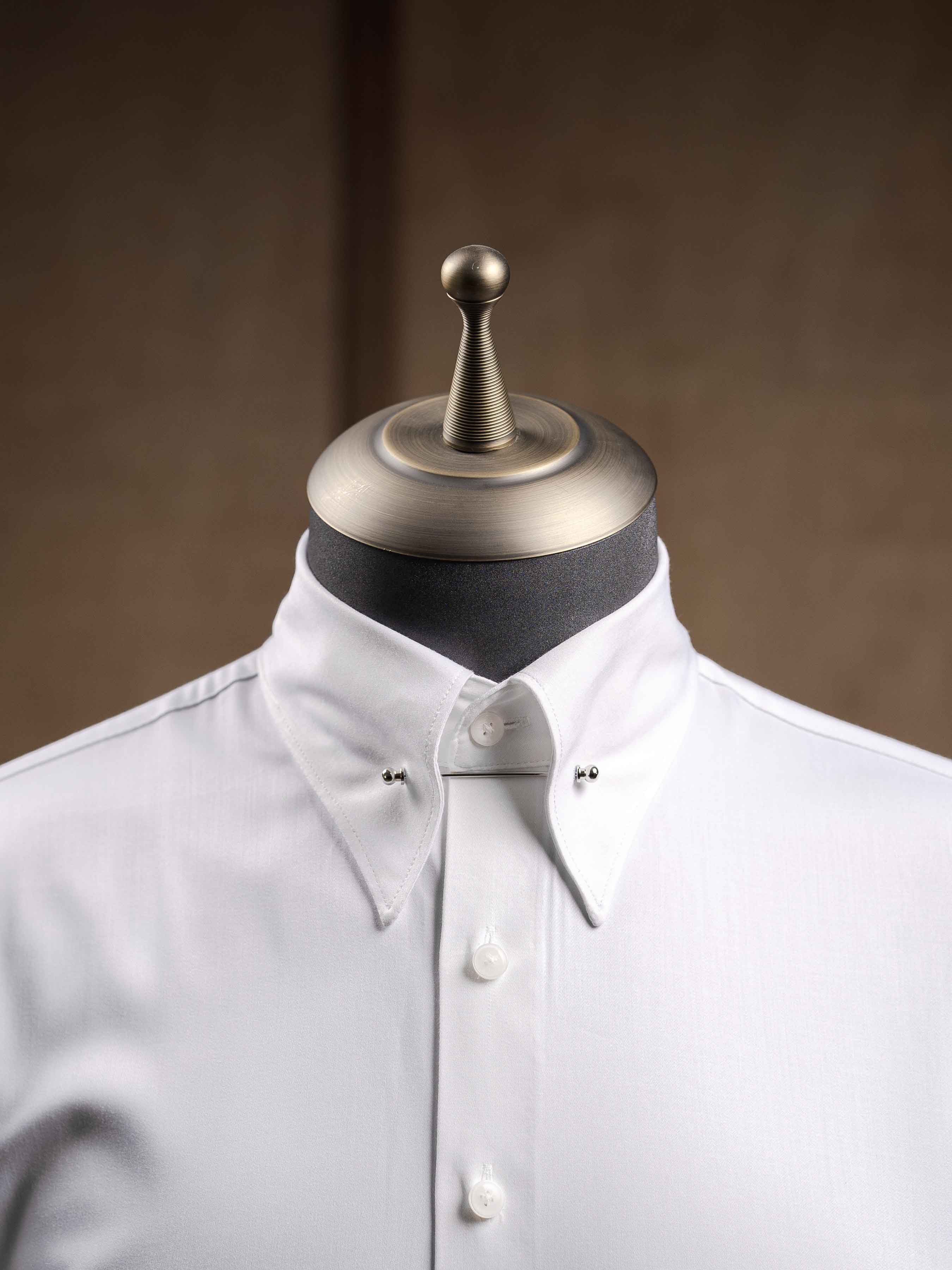 Formal Shirt - White Pinned-Collar