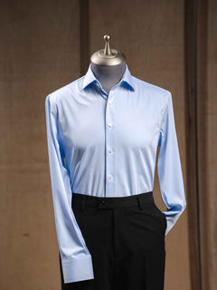 FrontFormalShirtLightBlueWindsorCollar - Zeve