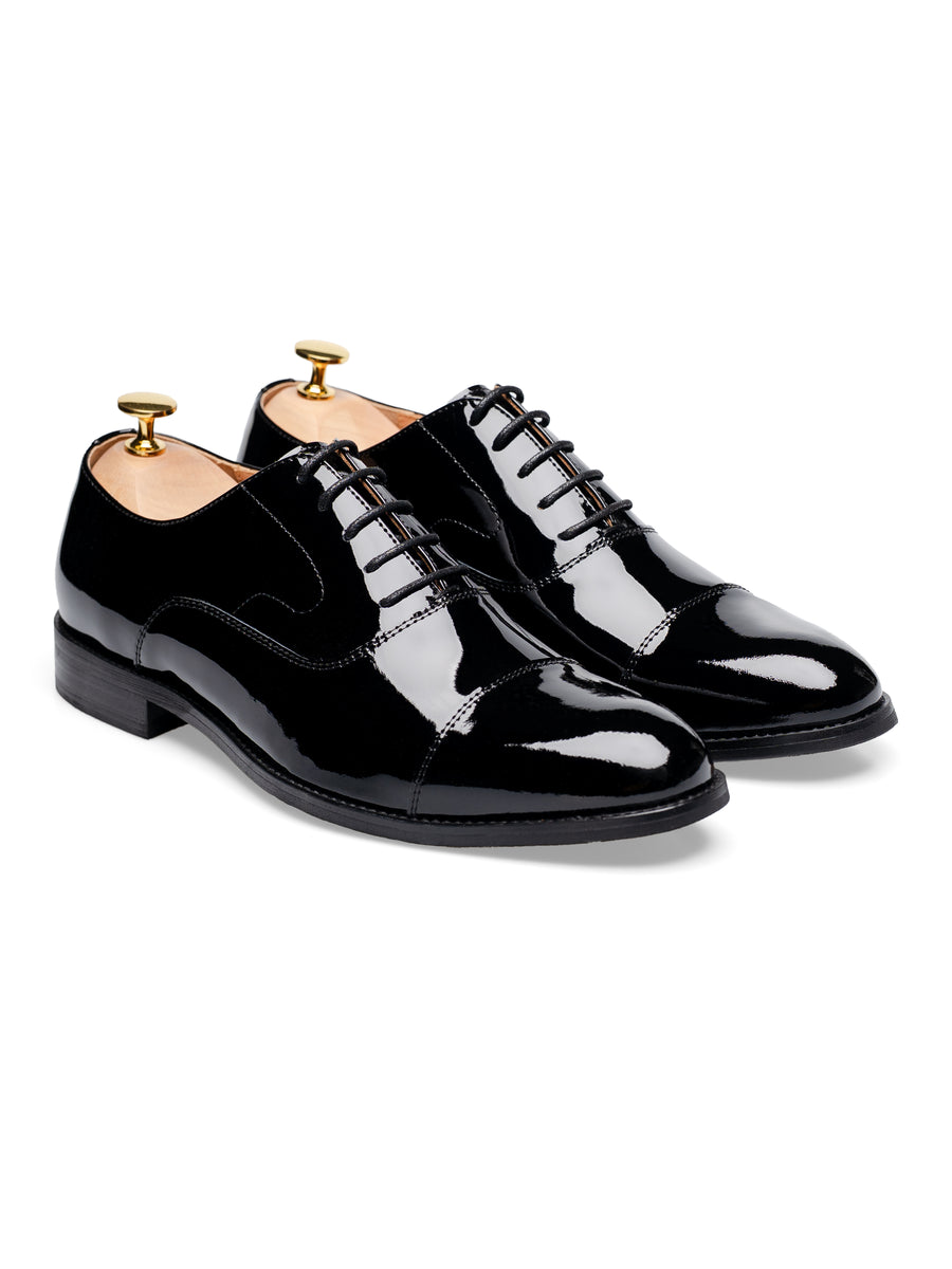 FrontOxfordCapToeTuxBlackPatentLeather - Zeve
