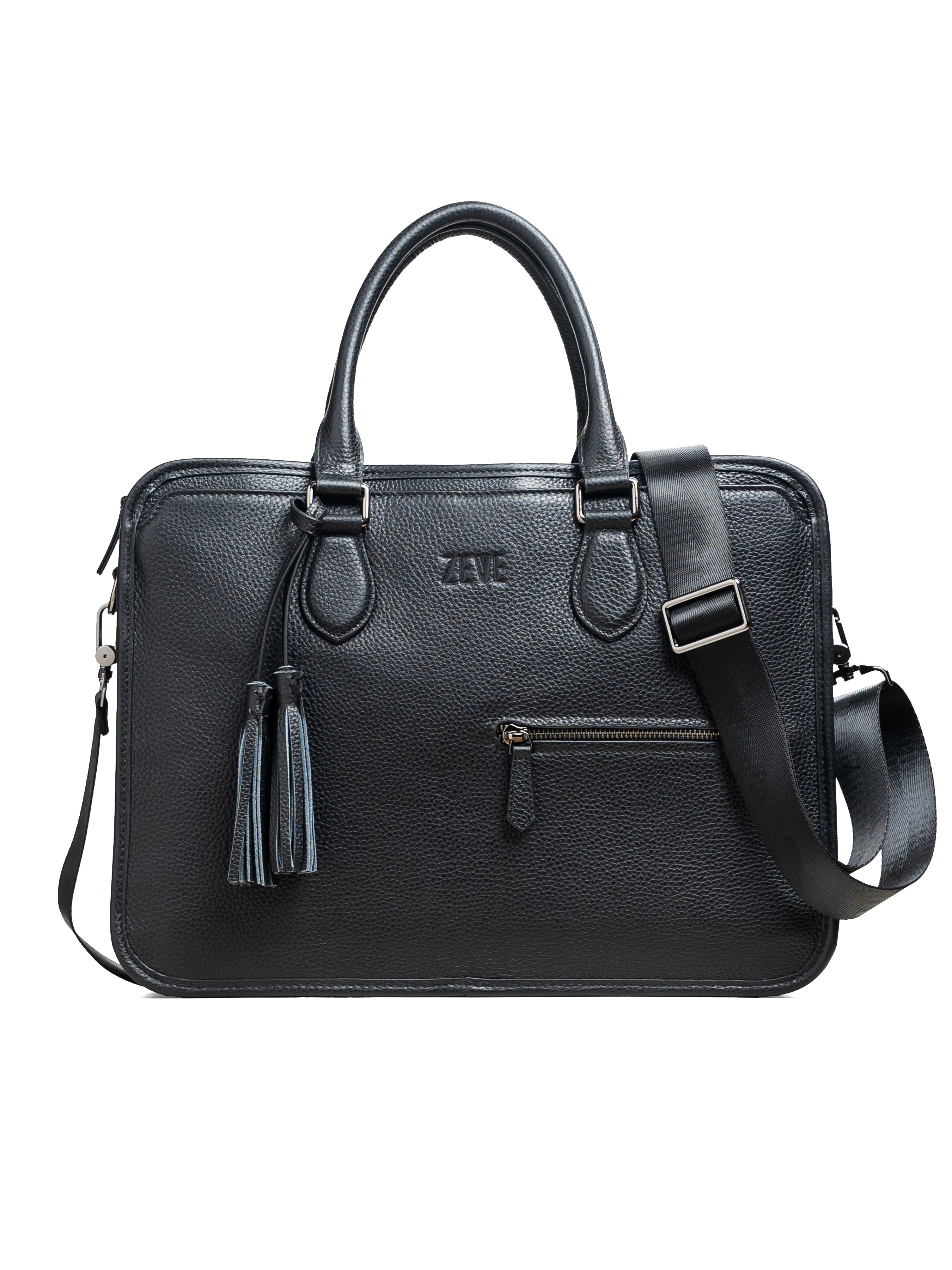 Belluno Briefcase - Black Pebble Grain Leather