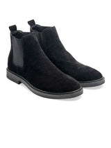 FrontStefanoBootsBlackSuedeLeather_CrepeFlex - Zeve