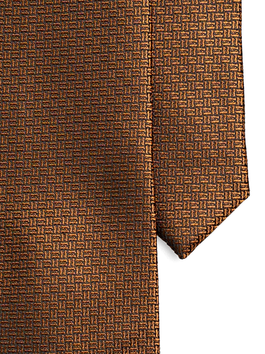 GeometricTieGoldenBrownwithMiniDoubleWeave3 - Zeve