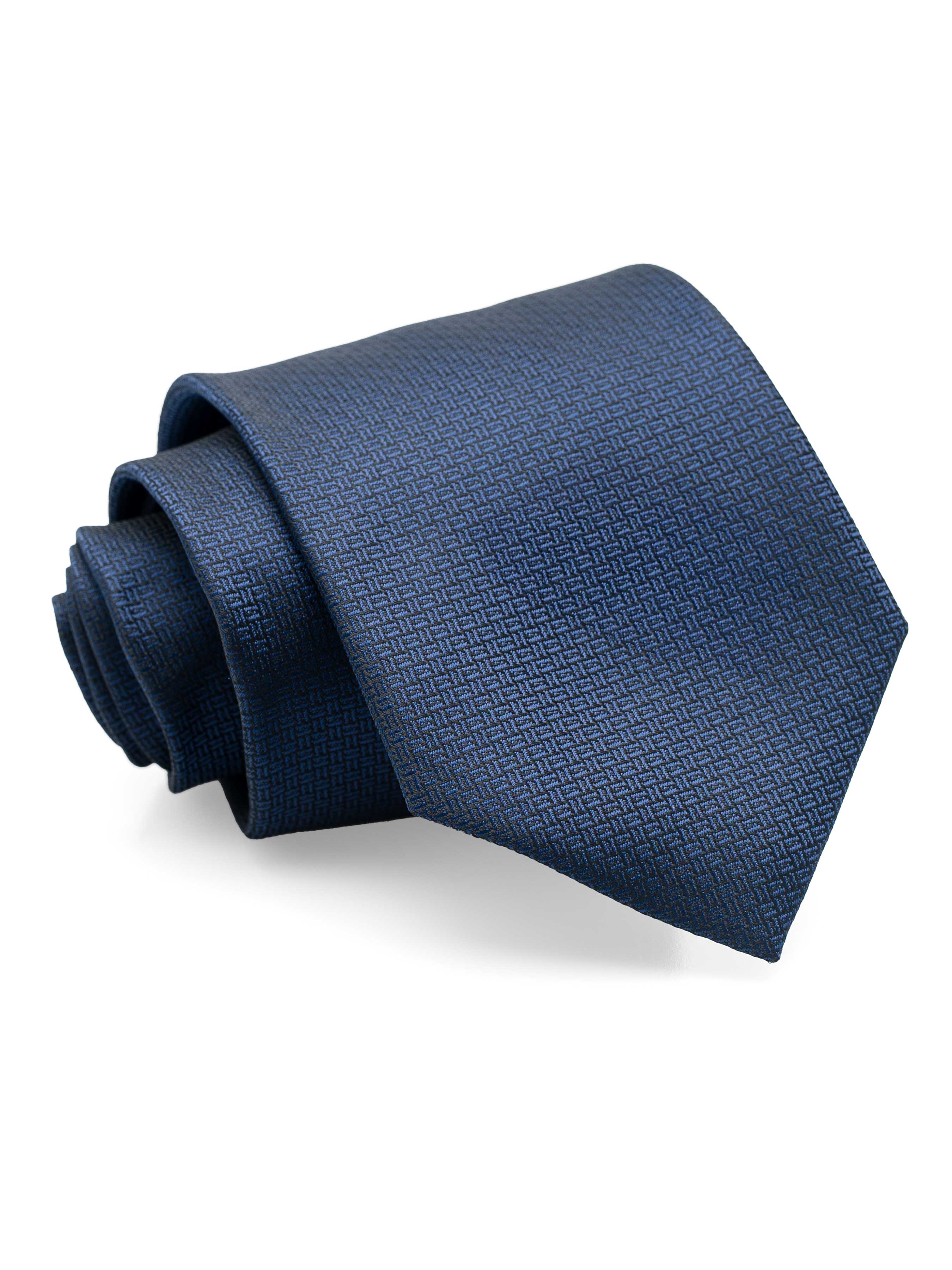 GeometricTieNavyBlueWithMiniDoubleWeave2 - Zeve