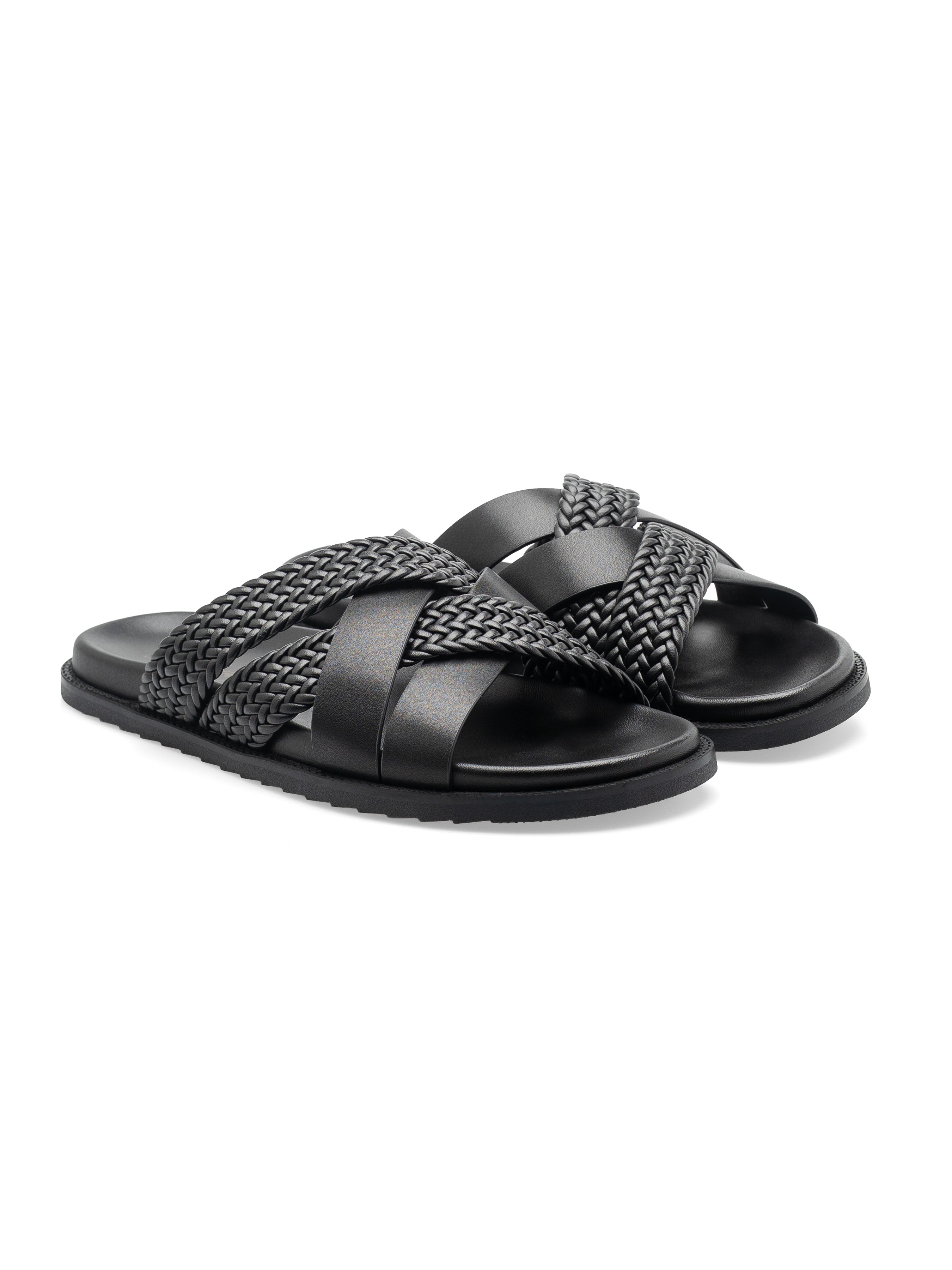 Ghaz Sandal - Solid Black