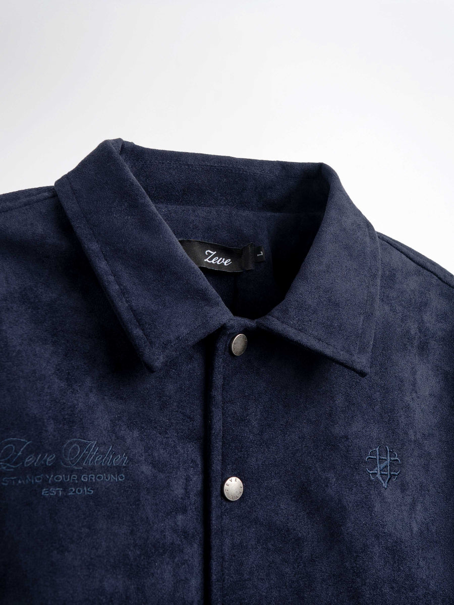 Harvard Suede Jacket - Navy