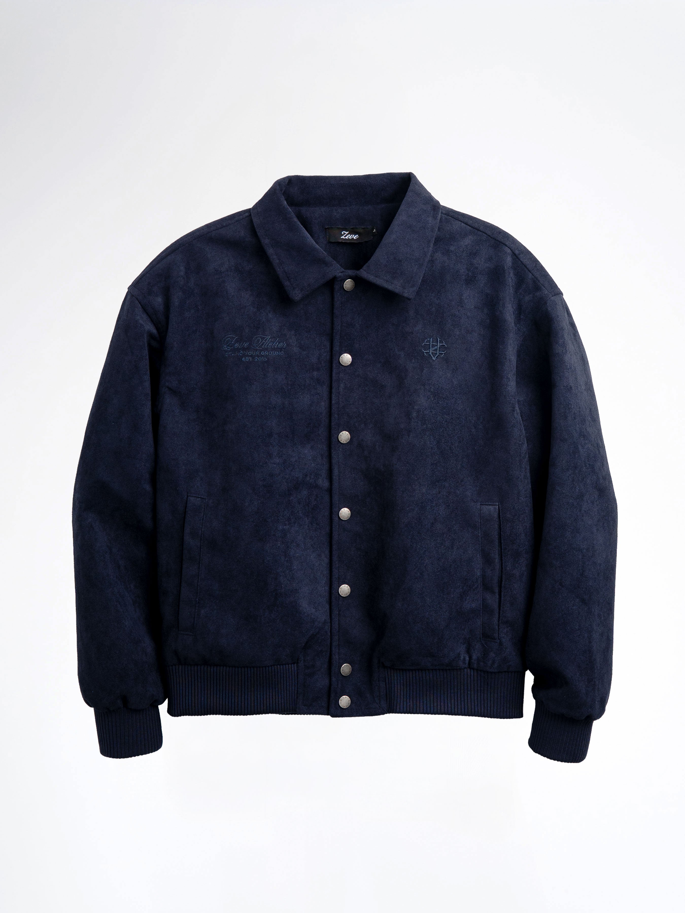 Harvard Suede Jacket - Navy