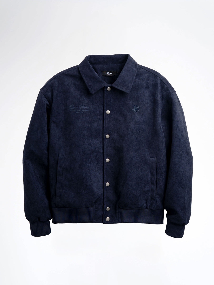 Harvard Suede Jacket - Navy