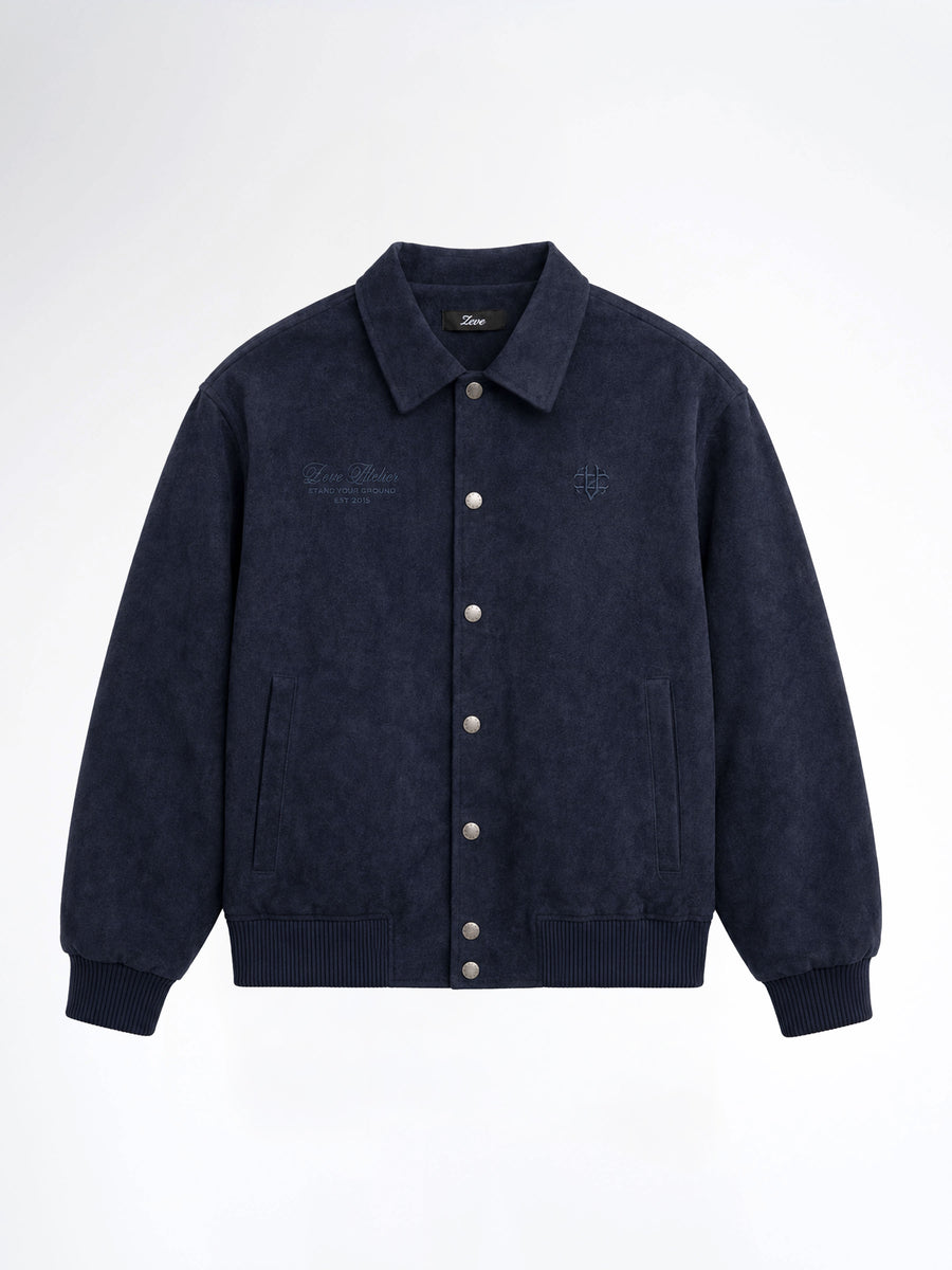 Harvard Suede Jacket - Navy