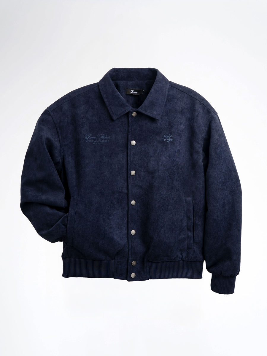 Harvard Suede Jacket - Navy