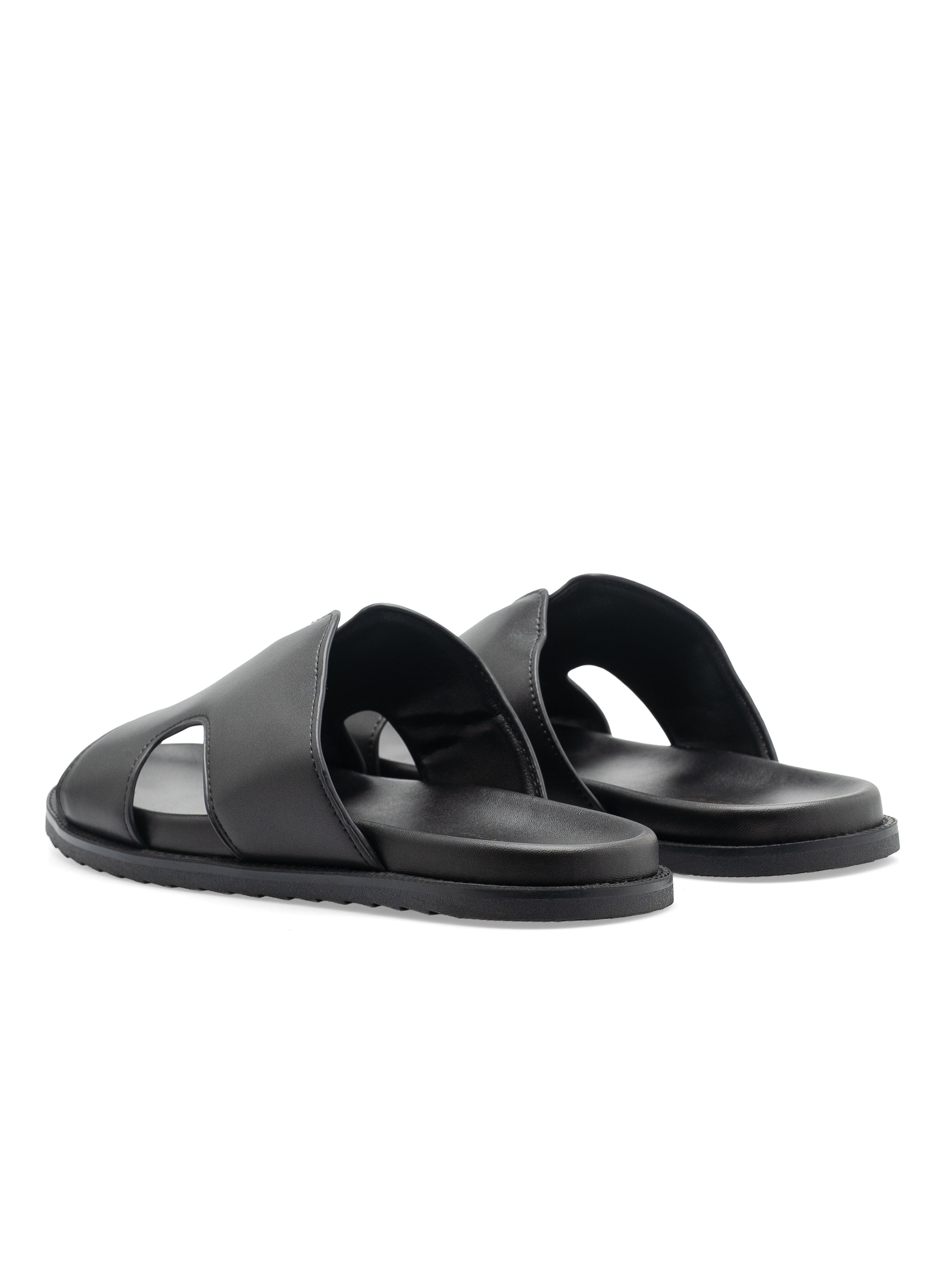 HattaSandalSolidBlackBack - Zeve