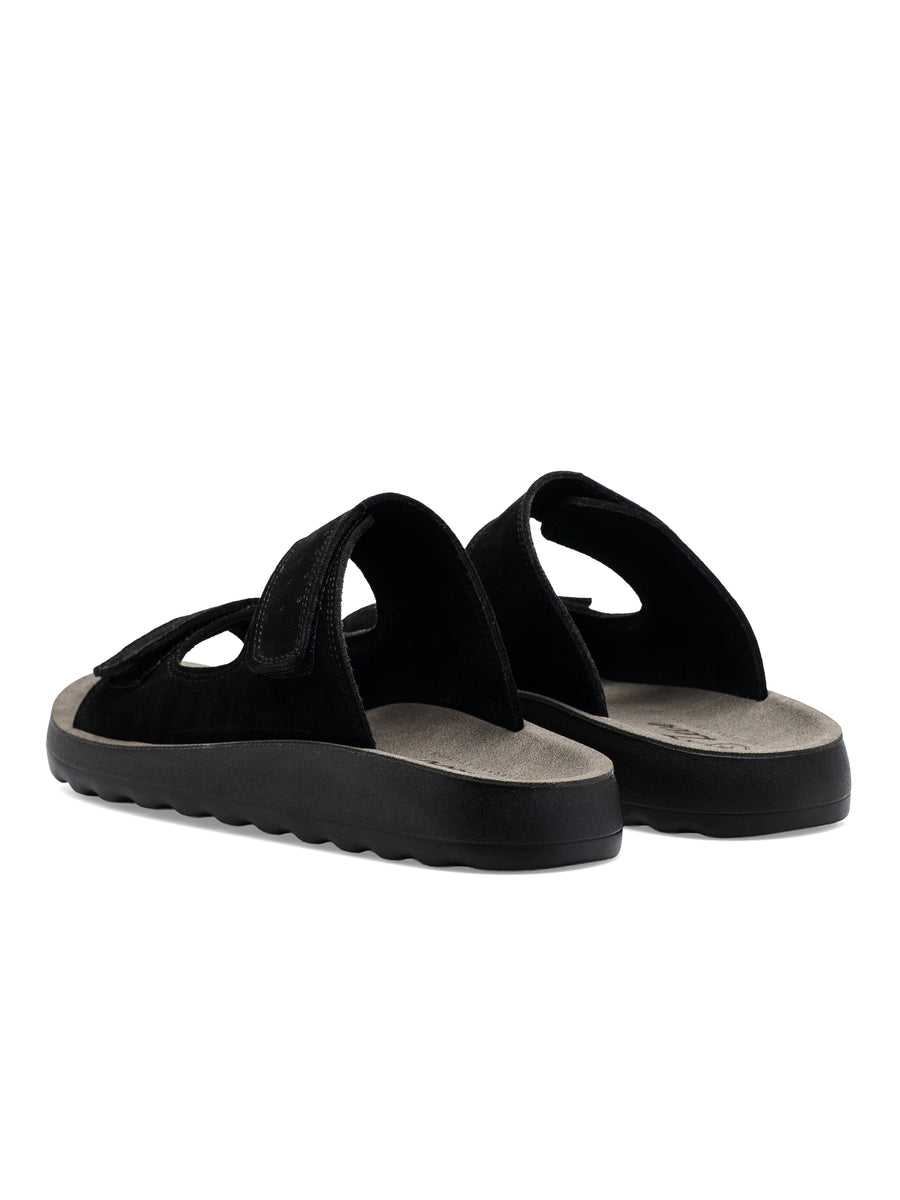 Hayes Sandal - Black Suede Leather