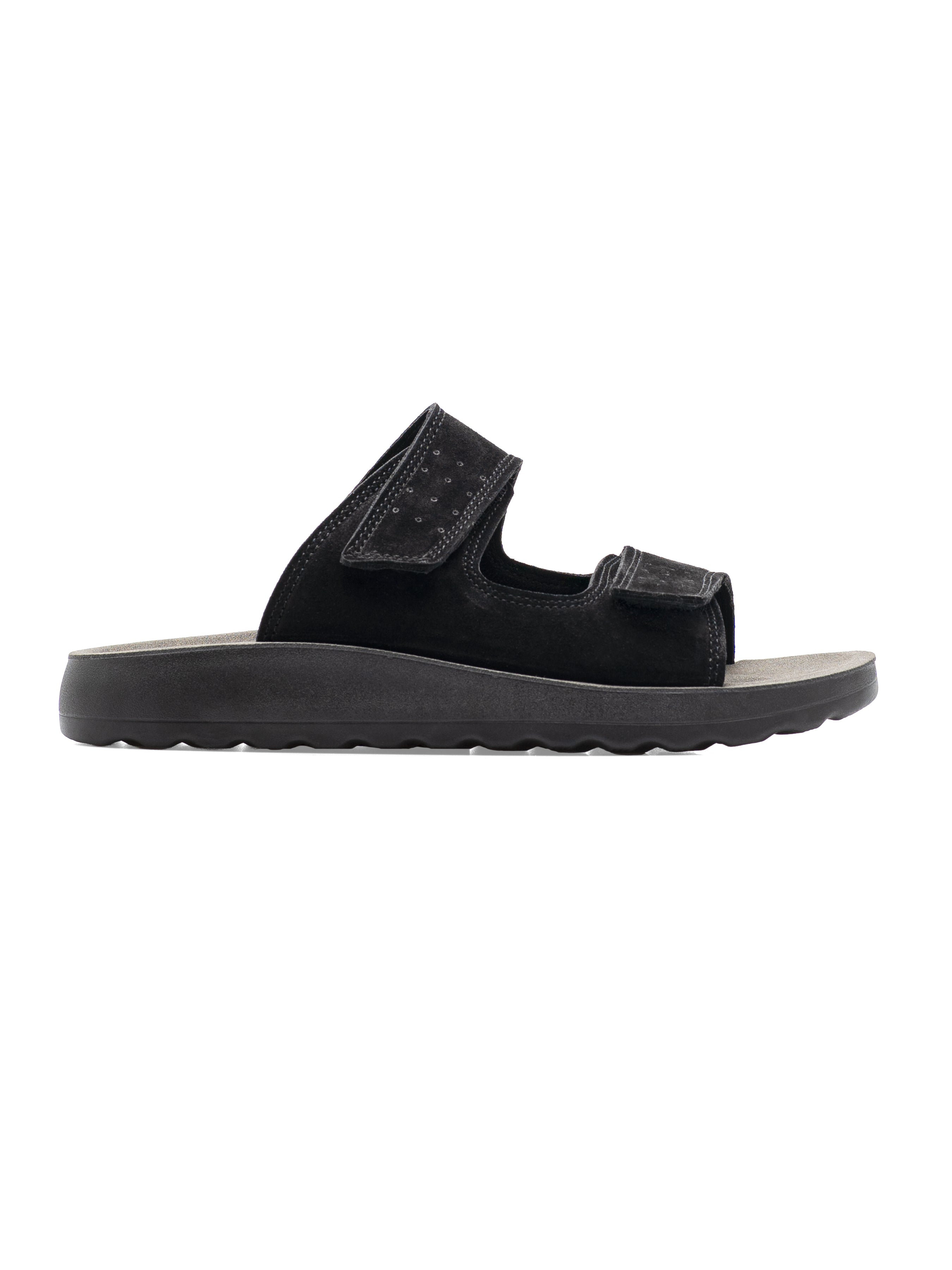 Hayes Sandal - Black Suede Leather