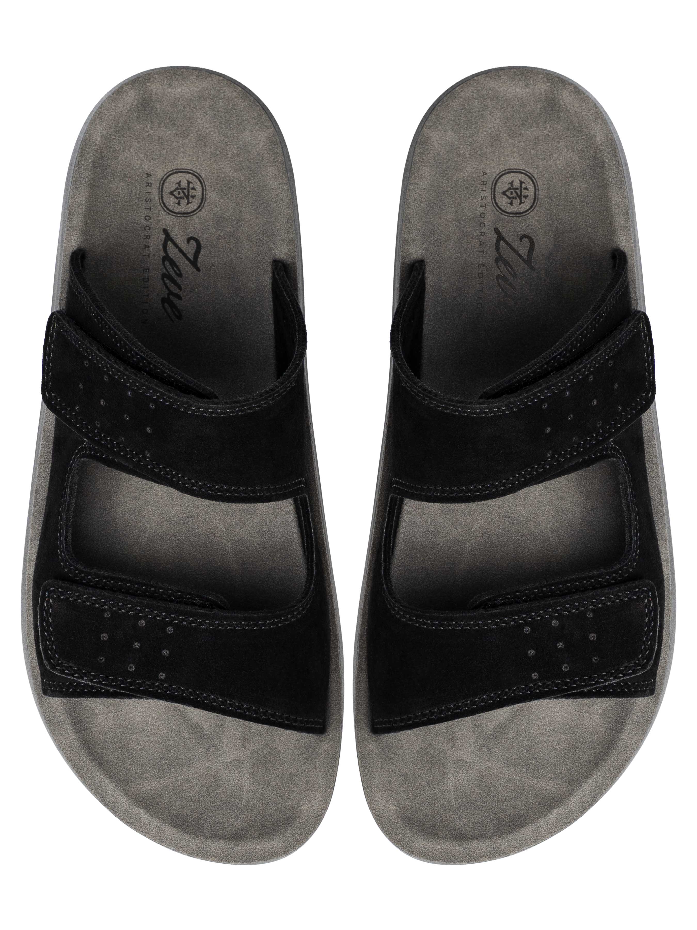 Hayes Sandal - Black Suede Leather