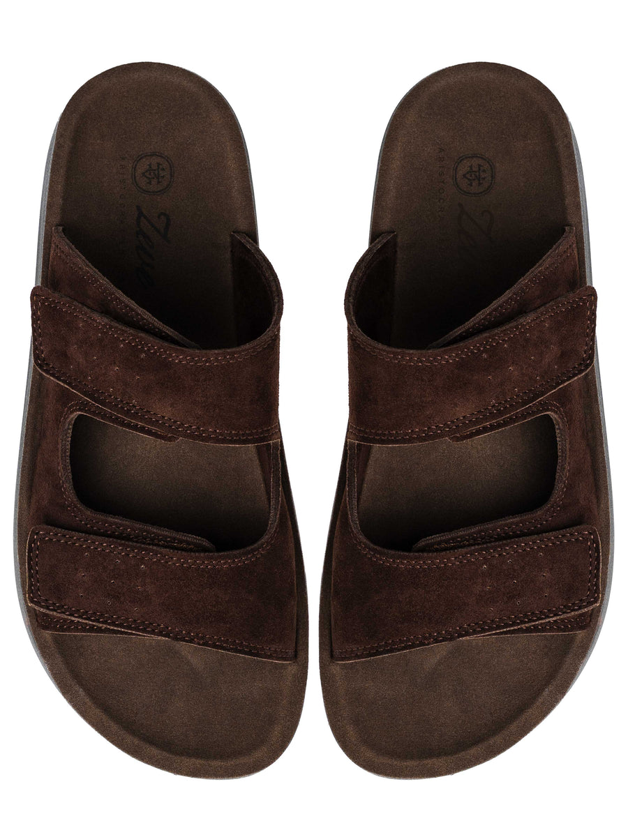 Hayes Sandal - Coffee Suede Leather