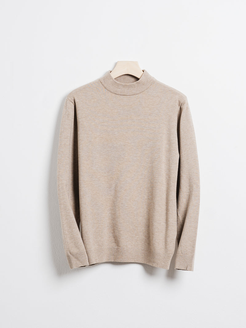 HighNeckSweaterBeige-Hanger - Zeve