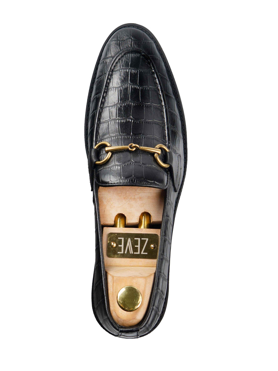 Horsebit-Buckle-Loafer-Black-Croco-Leather_05 - Zeve