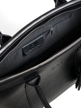 InsideBellagioBriefcaseBlackGrainPebbleLeather - Zeve