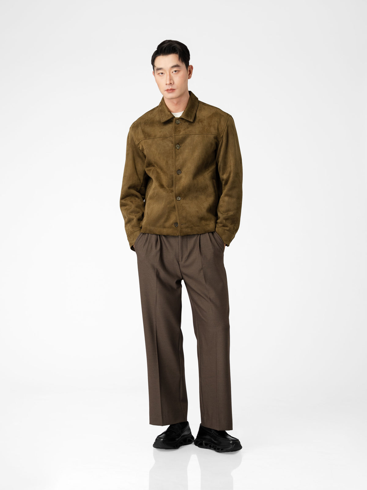 Jacob Suede Jacket - Olive Green