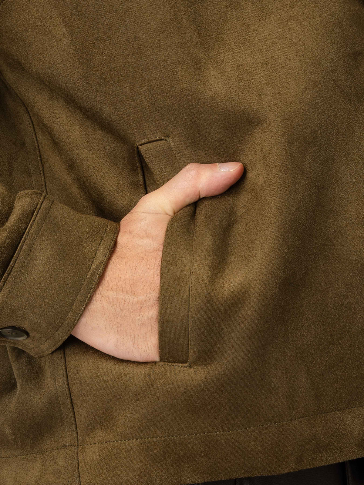 Jacob Suede Jacket - Olive Green