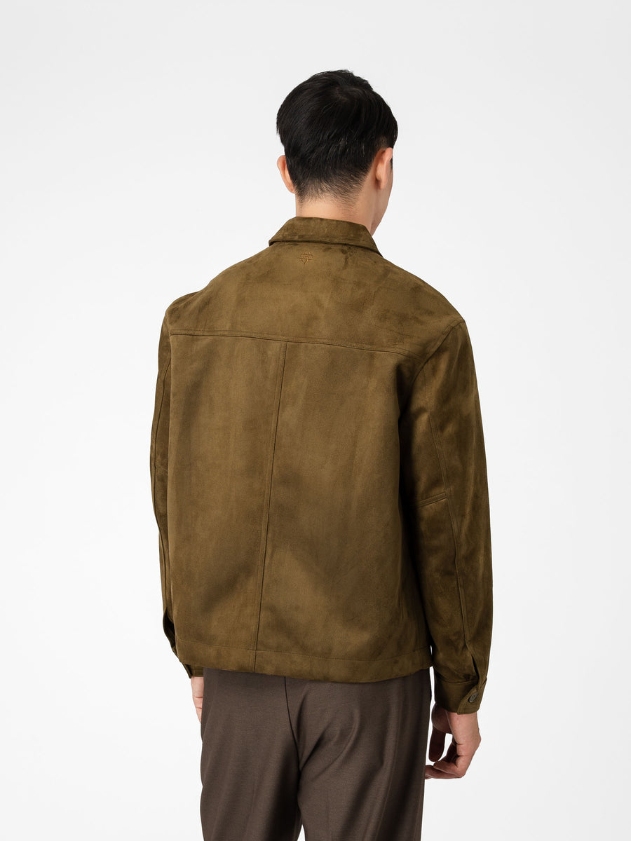 Jacob Suede Jacket - Olive Green