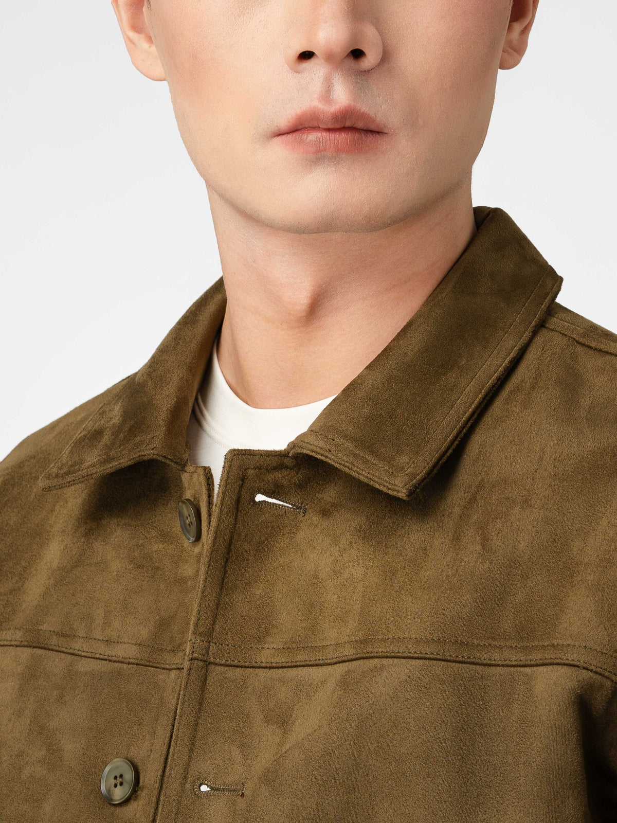 Jacob Suede Jacket - Olive Green