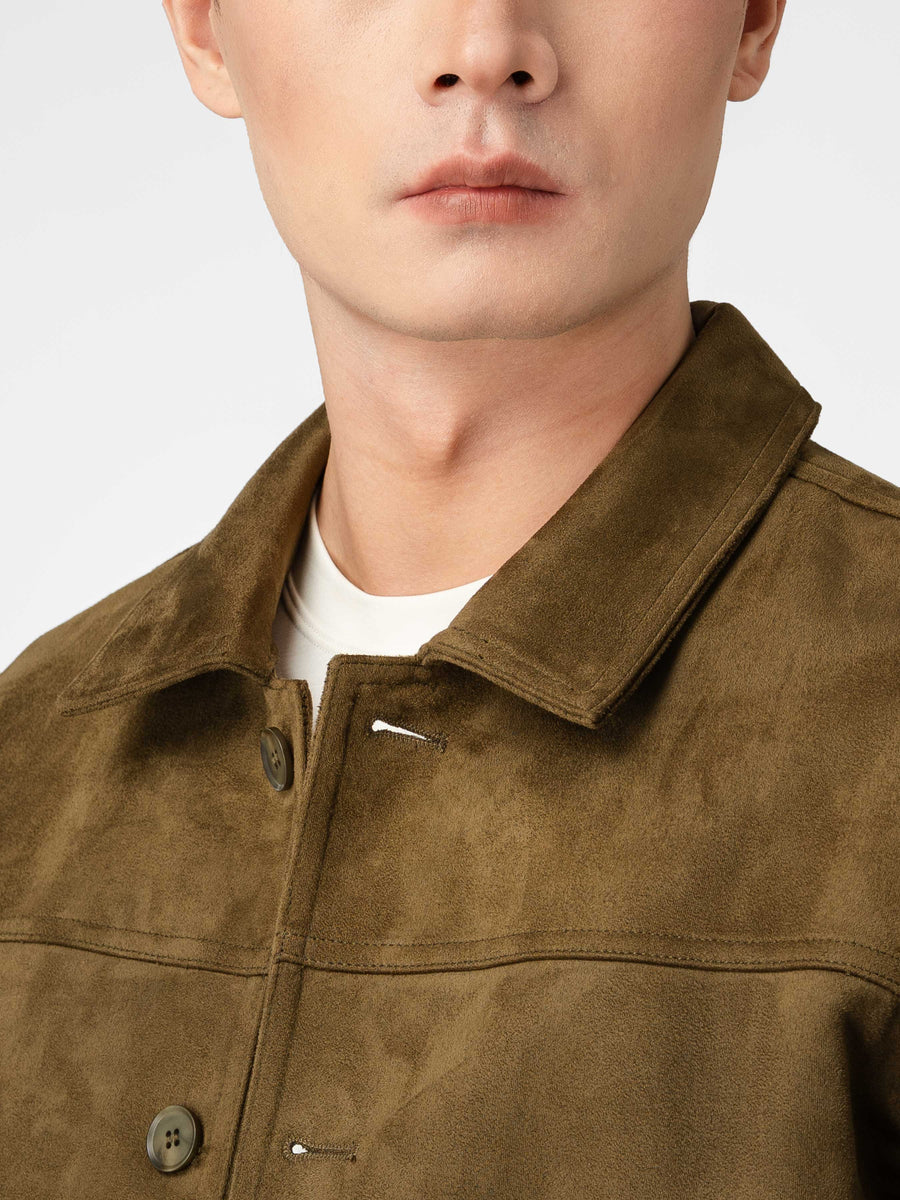 Jacob Suede Jacket - Olive Green