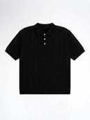 Kael Knit Polo Tee - Black