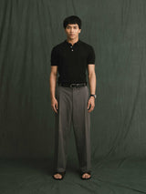 Kael Knit Polo Tee - Black