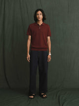 Kael Knit Polo Tee - Dark Red
