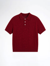 Kael Knit Polo Tee - Dark Red