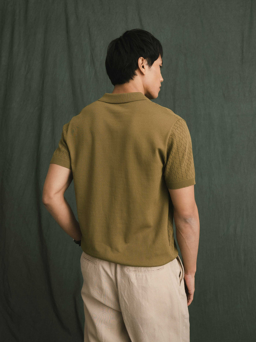 Kael Knit Polo Tee - Green