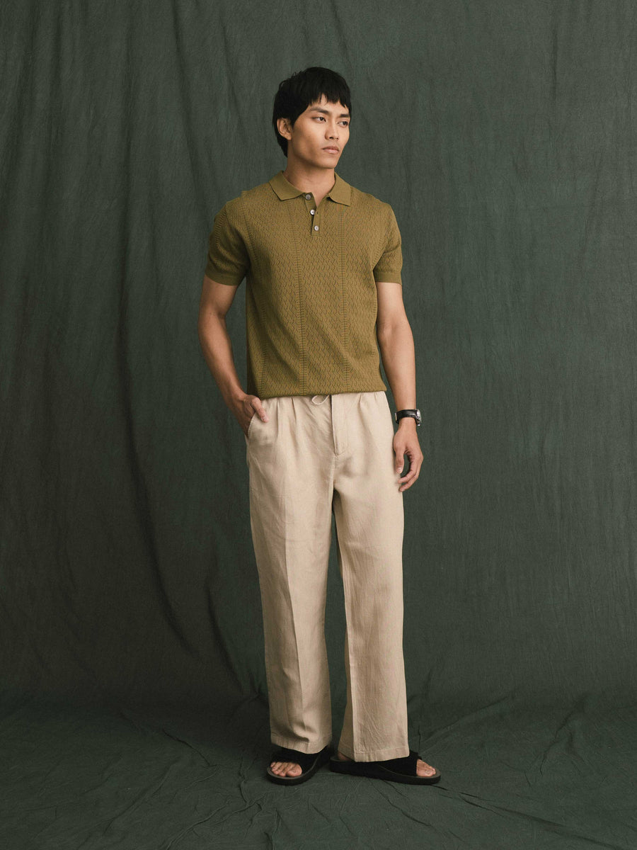 Kael Knit Polo Tee - Green