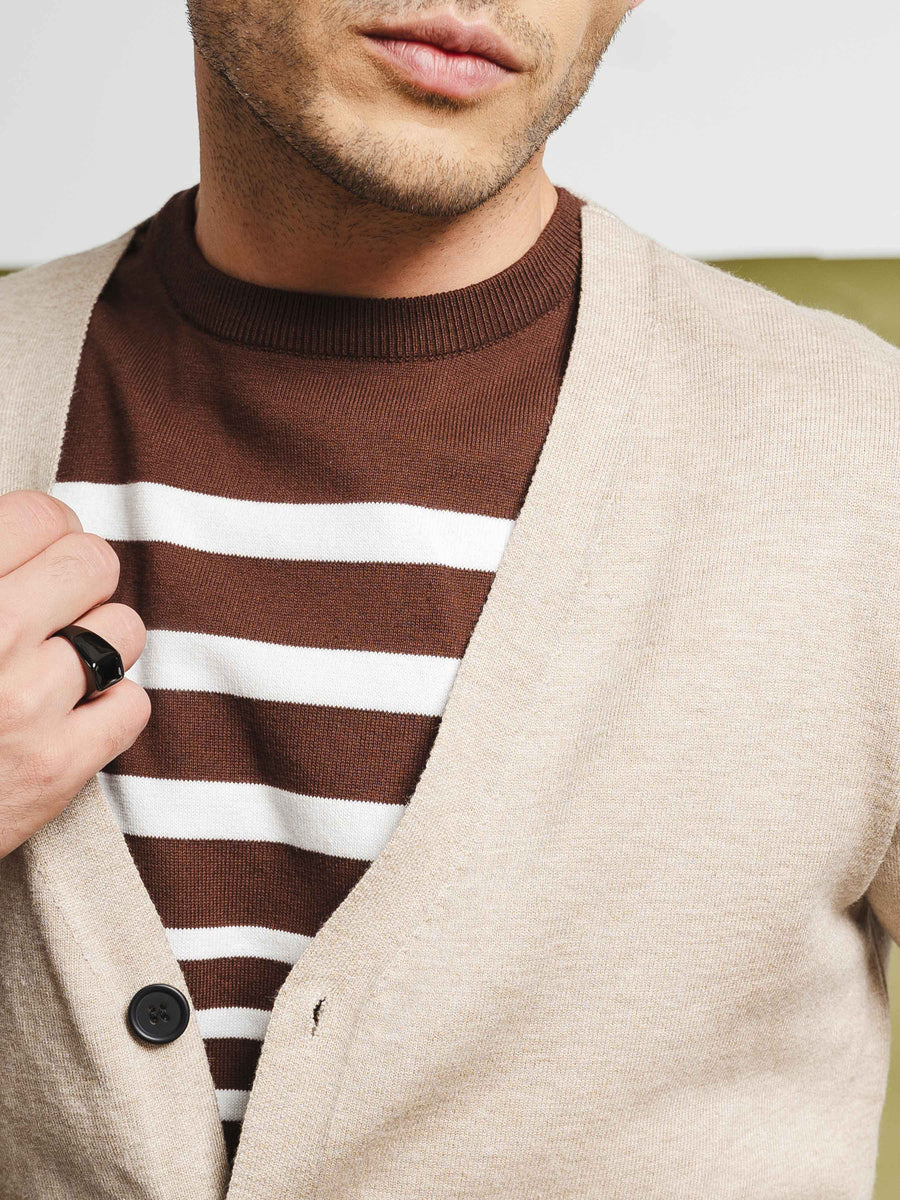 KnitCardiganBeigeButton-Up7 - Zeve