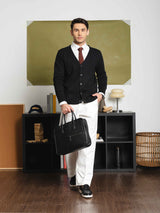 KnitCardiganBlackButton-Up1 - Zeve