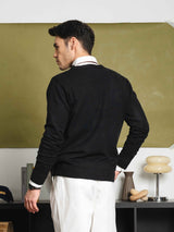 KnitCardiganBlackButton-Up4 - Zeve